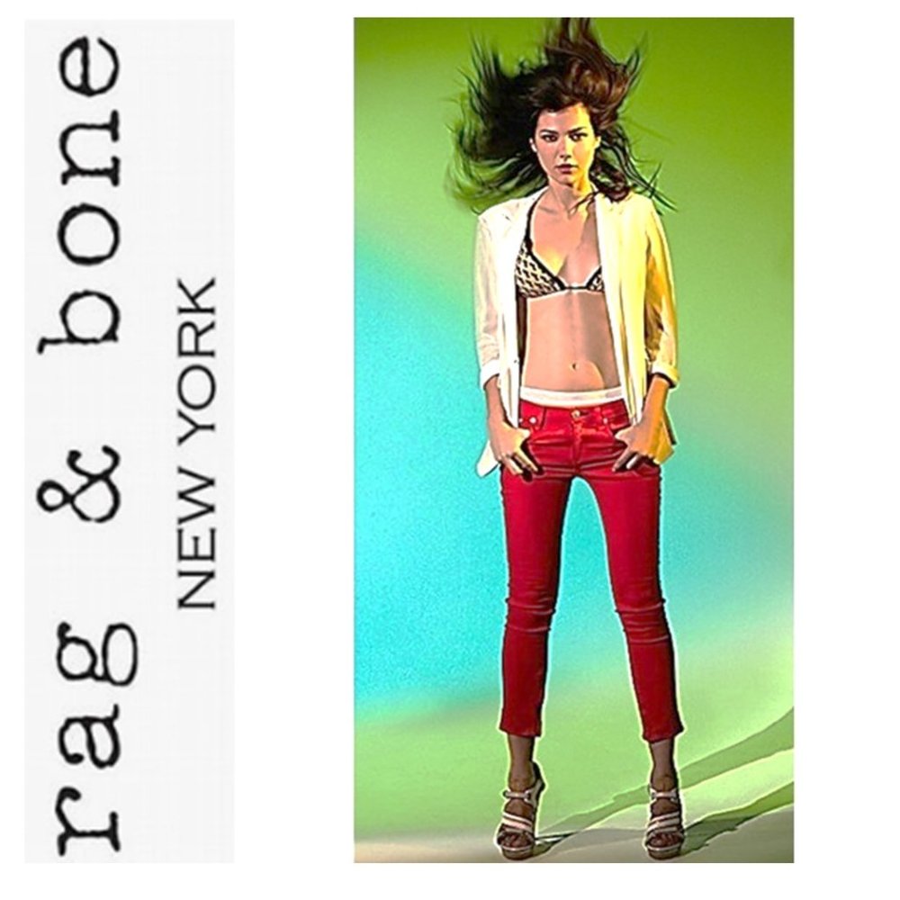 RAG & BONE HIGH RISE SKINNY IN ORANGE 25